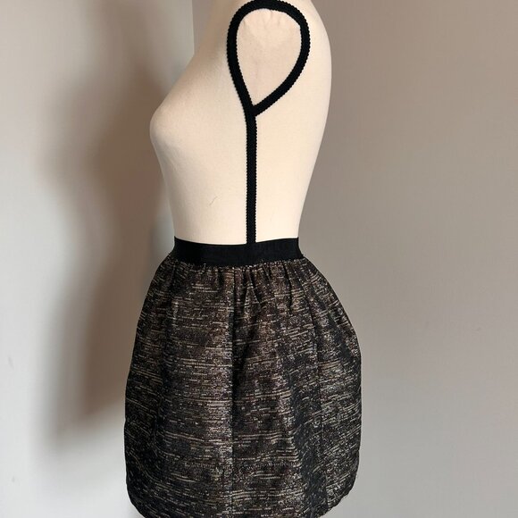 Aritzia Wilfred Black & Gold Shimmer Short Skirt - Size 4 - Picture 2 of 4
